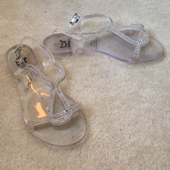 Rhinestone silver clear sandal flat jellies - Picture 3 of 4